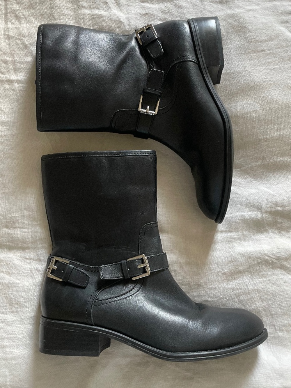 Lauren Ralph Lauren leather mid-calf Mesi moto riding boots